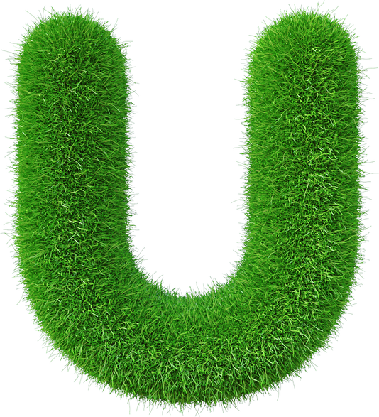 Grass font  U letter Green