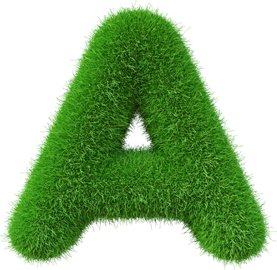 Grass font  A letter Green