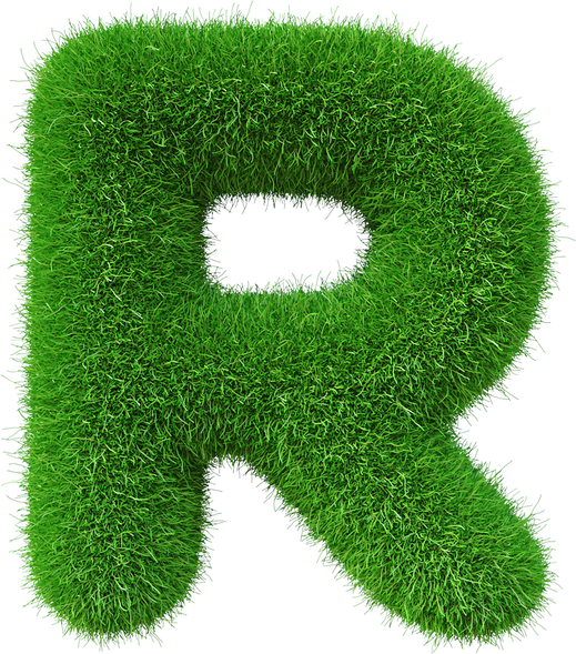 Grass font  R letter Green